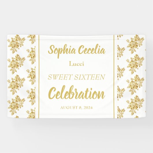 Shiny Gold Rozen Party Banner (Horizontaal)