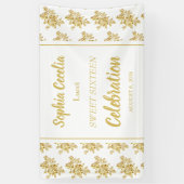 Shiny Gold Rozen Party Banner (Verticaal)