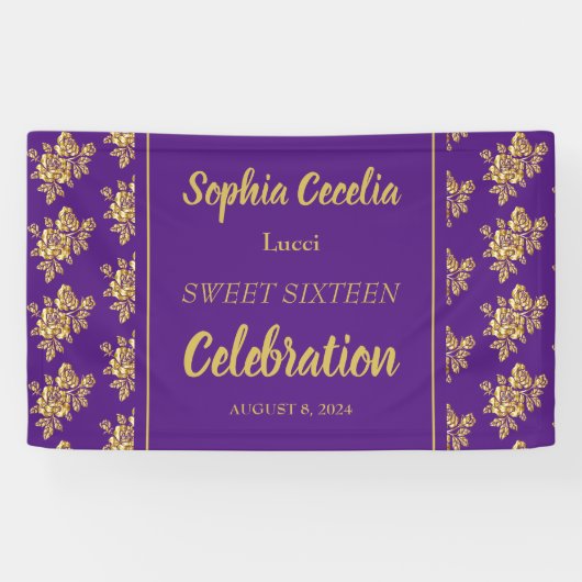 Shiny Gold Rozen Party Banner (Horizontaal)