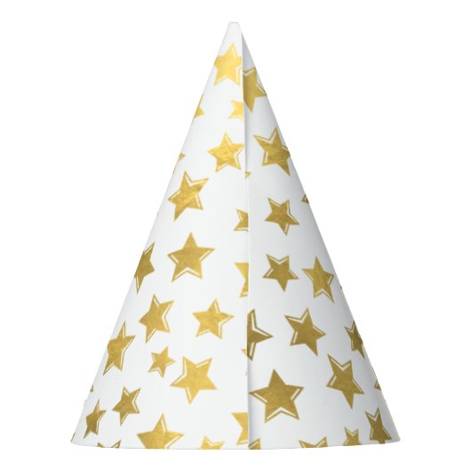 Shiny Gold Stars Pet van twee partijen Feesthoedjes (Achterkant)