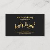 Shiny Gold Stock Exchange Graph Forex Dealer Visitekaartje (Voorkant)