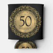 Shiny Gold Swirls Circle Lijst 50e bruiloft Blikjeskoeler (Voorkant)