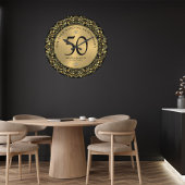 Shiny Gold Swirls Circle Lijst 50e bruiloft Grote Klok