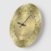 Shiny Gold Swirls Circle Lijst 50ste bruiloft Grote Klok (Hoek)