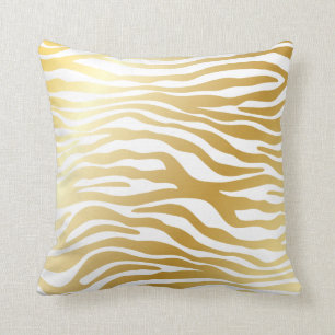 Shiny Gold Zebra Pattern Kussen