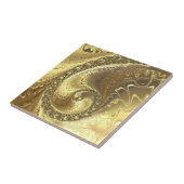 Shiny Golden Glitter Fractal - Luxe - Tegeltje (Zijkant)