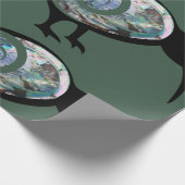 SHINY GREEN BLUE PAUA KIWI BIRD KORU NEW ZEALAND CADEAUPAPIER (Hoek)