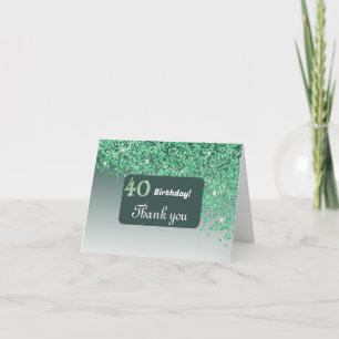 Shiny Green Glitter, 40e verjaardag Bedankt
