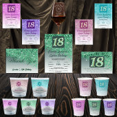 Shiny Green Glitter voor 18e verjaardag Save The Date