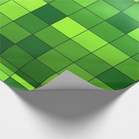 Shiny Green Mosaic Pattern Cadeaupapier (Hoek)