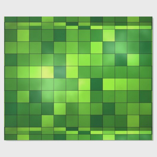 Shiny Green Mosaic Pattern Cadeaupapier (Vlak)