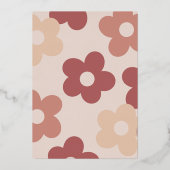 Shiny Groovy One Retro Pink Foto 1e verjaardag Folie Uitnodiging (Achterkant)