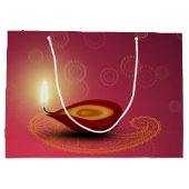 Shiny Happy Diwali Diya - Grote Gift Bag Groot Cadeauzakje (Achterkant)