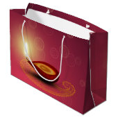 Shiny Happy Diwali Diya - Grote Gift Bag Groot Cadeauzakje (Achterkant Gekanteld)