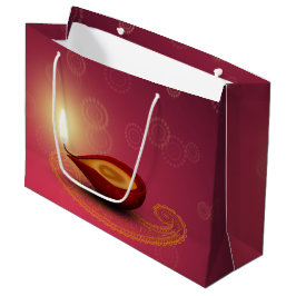 Shiny Happy Diwali Diya - Grote Gift Bag Groot Cadeauzakje