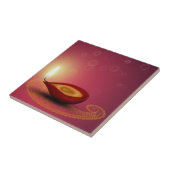 Shiny Happy Diwali Diya - Keramische tegel Tegeltje (Zijkant)