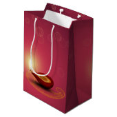 Shiny Happy Diwali Diya - Medium Gift Bag Cadeauzakje (Achterkant Gekanteld)