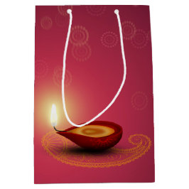 Shiny Happy Diwali Diya - Medium Gift Bag Medium Cadeauzakje