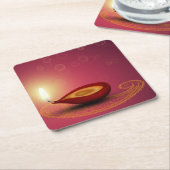 Shiny Happy Diwali Diya - Onderzetter papier (Schuin)