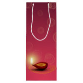 Shiny Happy Diwali Diya - Wijn Gift Bag Cadeautas (Achterkant)