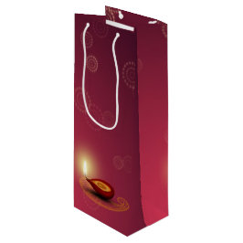 Shiny Happy Diwali Diya - Wijn Gift Bag Cadeautas