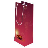 Shiny Happy Diwali Diya - Wijn Gift Bag Wijn Cadeautas (Achterkant Gekanteld)