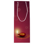 Shiny Happy Diwali Diya - Wijn Gift Bag Wijn Cadeautas (Voorkant)