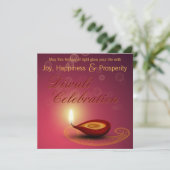 Shiny Happy Diwali - Festival van Lichte Uitnodigi Kaart (Staand voorkant)