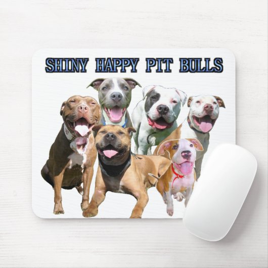 Shiny Happy Pit Bulls Mousepad Muismat (Met muis)