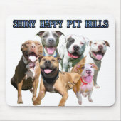Shiny Happy Pit Bulls Mousepad Muismat (Voorkant)