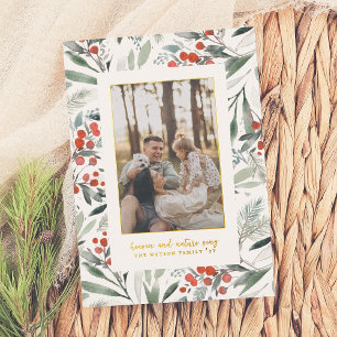 Shiny Heaven & Natuur Sing Christmas Photo Folie Feestdagenkaart