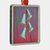 Shiny Holiday Silver Bells Metalen Ornament (Rechts)