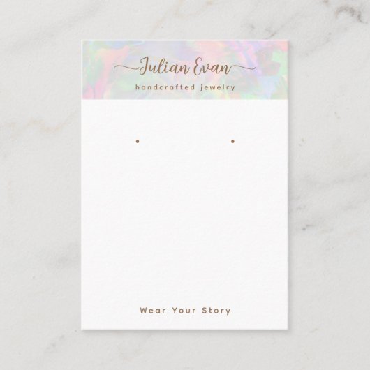 Shiny Holographic Aura Opal Stone Sieraden Display Visitekaartje (Voorkant)