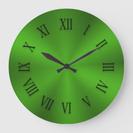 Shiny Lime Green Metallic Clock with Roman Numbers Grote Klok