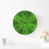 Shiny Lime Green Metallic Clock with Roman Numbers Grote Klok (Huis)