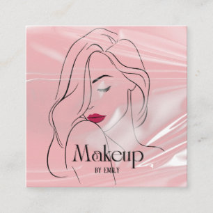 Shiny Line Art Make-up Artiest Vierkante Visitekaartje