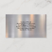  Shiny Metal Texture Pet Sitter Visitekaartje (Achterkant)