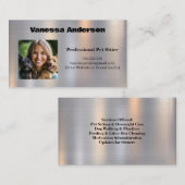  Shiny Metal Texture Pet Sitter Visitekaartje (Voorkant / Achterkant)