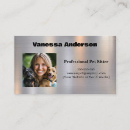  Shiny Metal Texture Pet Sitter Visitekaartje