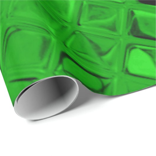Shiny Metallic Emerald Green Diamond Serpentine Cadeaupapier (Rol Hoek)
