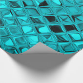 Shiny Metallic Girly Blauwgroen Diamond Faux Serpe Cadeaupapier (Hoek)