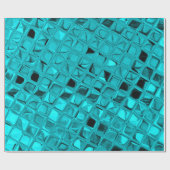 Shiny Metallic Girly Blauwgroen Diamond Faux Serpe Cadeaupapier (Vlak)