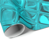 Shiny Metallic Girly Blauwgroen Diamond Faux Serpe Cadeaupapier (Rol Hoek)