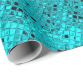 Shiny Metallic Girly Blauwgroen Diamond Faux Serpe Cadeaupapier (Rol Hoek)