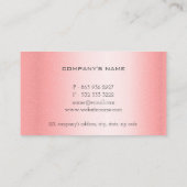 Shiny Metallic Roos Pink Gold Drips Fancy Visitekaartje (Achterkant)