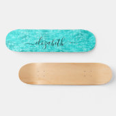 Shiny Mint Green Persoonlijk Skateboard (Horizontaal)