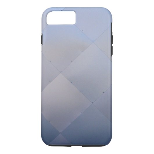 Shiny Modern Checkered Metal Blue Case-Mate iPhone Case (Achterkant)