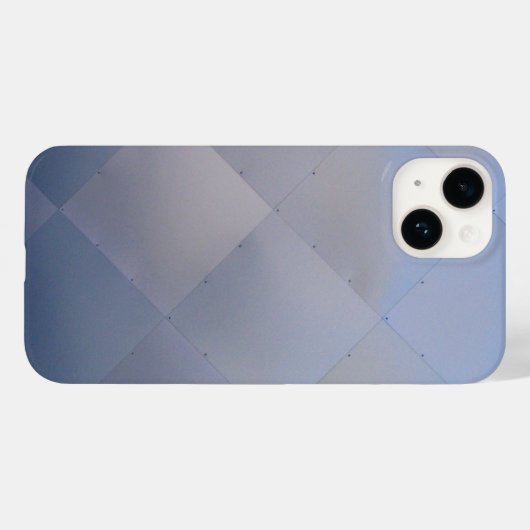 Shiny Modern Checkered Metal Blue Case-Mate iPhone Case (Achterkant (horizontaal))