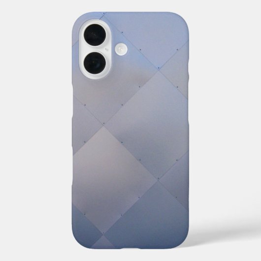 Shiny Modern Checkered Metal Blue Case-Mate iPhone Case (Achterkant)
