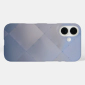 Shiny Modern Checkered Metal Blue Case-Mate iPhone Case (Achterkant (horizontaal))